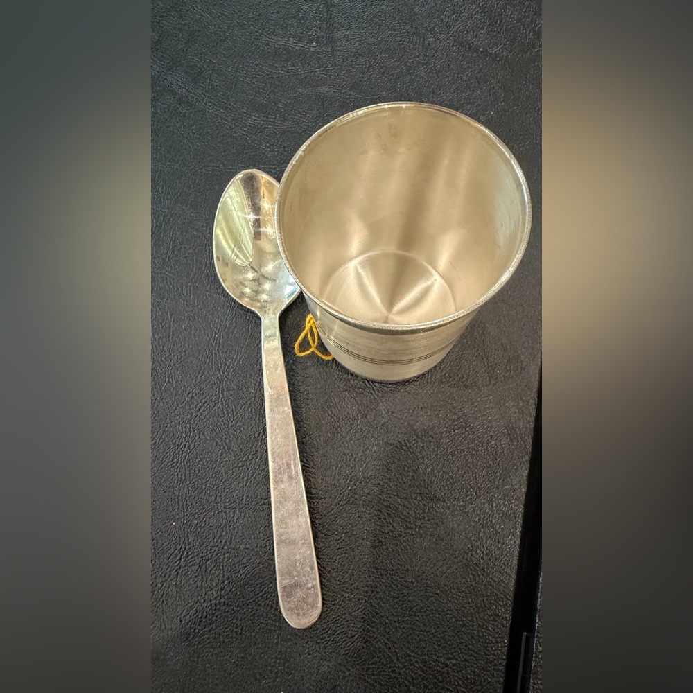 Pure silver glass and spoon set